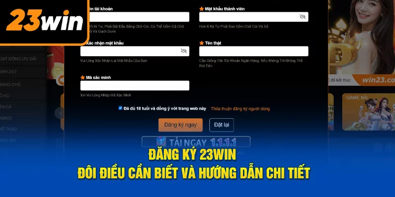 Đăng Ký 23WIN Đôi Điều Cần Biết Và Hướng Dẫn Chi Tiết