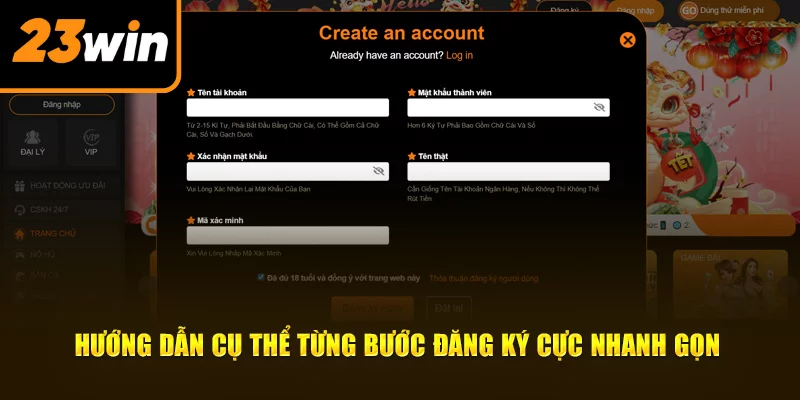 Hướng dẫn cụ thể từng bước đăng ký cực nhanh gọn