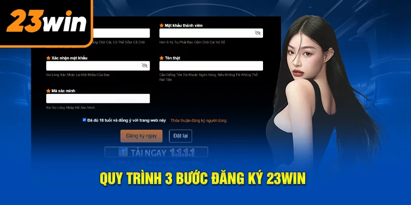 Quy trình 3 bước đăng ký 23WIN