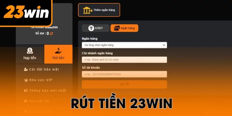 Điều kiện thực hiện rút tiền trực tuyến tại nhà cái 23win